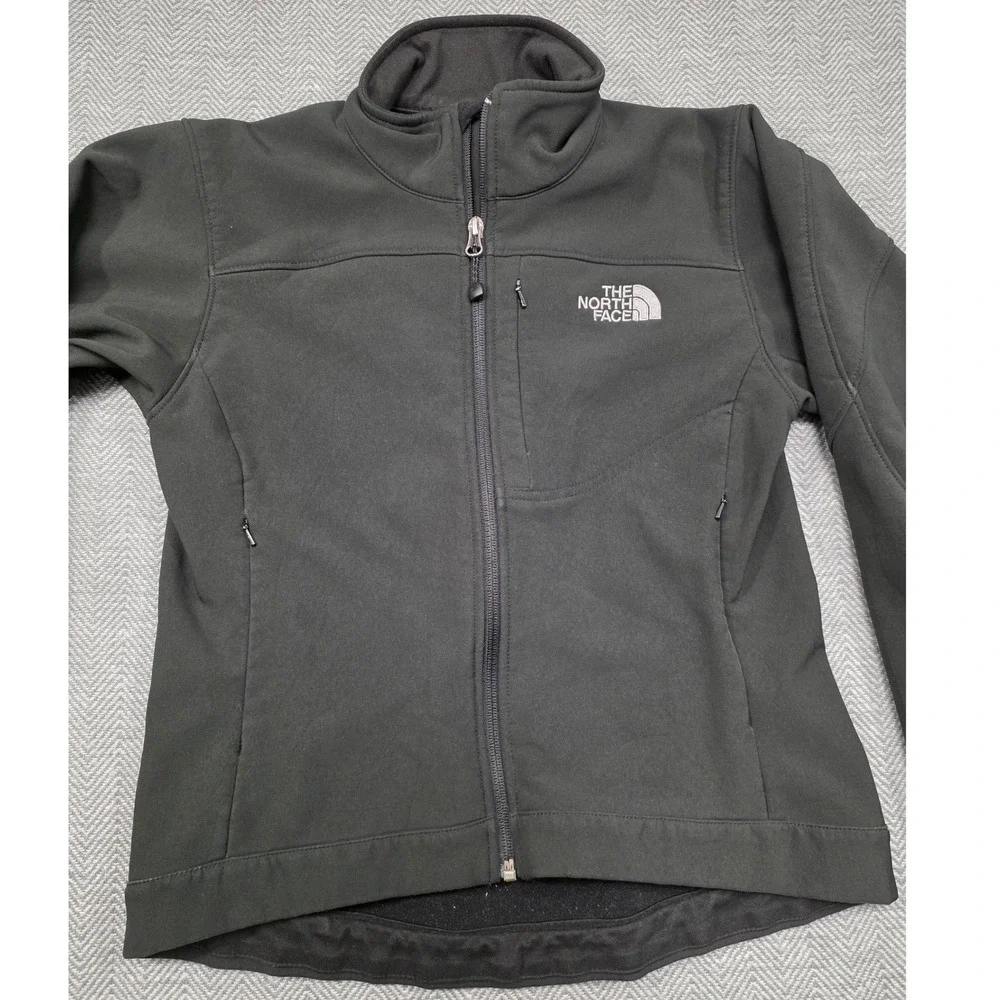 The North‎ Face Apex Bionic Softshell Jacket Mens Black Full Zip Windproof Small